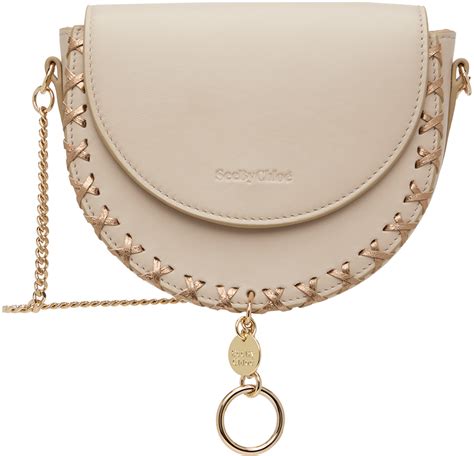 see by chloe mara beige|See by Chloé: Beige Mara Evening Bag .